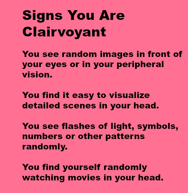 Signs you are clairvoyant